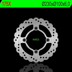 NG175X tarcza hamulcowa TYŁ KAWASAKI ZR 750 ZEPHYR 92-97, ZX6R 95-97, ZZR600 90-92 (230X100X6) (4X10,5MM) WAVE