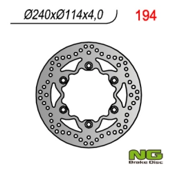 NG194 tarcza hamulcowa PRZÓD HONDA REBEL 125/250, CBF125 08-12, VT 125 (99-08) (240x114x4) (6X10,5MM)