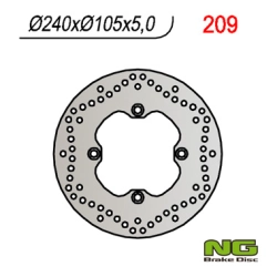 NG209 tarcza hamulcowa TYŁ HONDA XL600/650/700V TRANSALP 91-99, CB500 93-03, CB750 92-95 (240X105X5) (4X10,5MM)