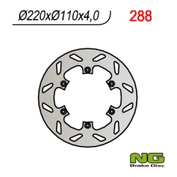 NG288 tarcza hamulcowa TYŁ APRILIA RS 125`92-96, RX 125`89-00, PEGASO 125`89-99, VOR 400-530`98-02 (220X110X4)