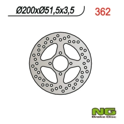 NG362 tarcza hamulcowa TYŁ YAMAHA YFM350/ YFZ450 03-04 (200X51X3,5) (4X8,5MM)