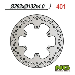 NG401 tarcza hamulcowa PRZÓD YAMAHA TZR 50, TMAX 500, TZR 50`00-05, XP 500 TMAX`01-03 (282X132X4)