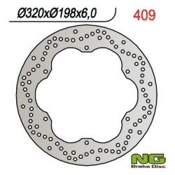 NG409 tarcza hamulcowa PRZÓD YAMAHA XJ 600 92-97, XVZ 1300 96-07, XJ 600 DIVERSION 92-97 TYŁ (320X198MM) (320X198X6)