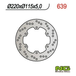 NG639 tarcza hamulcowa TYŁ YAMAHA R6 99-02, R1 98-03 (220x115x5)