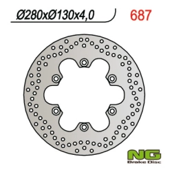 NG687 tarcza hamulcowa PRZÓD KAWASAKI ER 5, GPZ750/ 900 (280x130x4,5) (6X10,5mm)