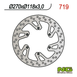 NG719 tarcza hamulcowa PRZÓD SUZUKI DRZ 400 E/S 00-09, RM 125/250 96-08, YAMAHA YZ/YZF/WR(270X118X3,0MM) (6X6,5MM)