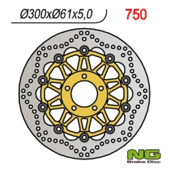 NG750 tarcza hamulcowa PRZÓD KAWASAKI ZX6R 95-02, ZR 550/750 ZEPHYR, ZZR600 90-06 Z750 04- (300x61x5) (5x10,25mm)