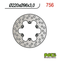 NG756 tarcza hamulcowa PRZÓD KAWASAKI KX 80 84-00, KX 85 01-16, KX 100 06-16 (220X96X3)