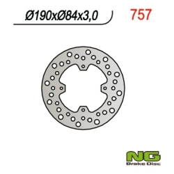 NG757 tarcza hamulcowa TYŁ YAMAHA YZ80/85 93-22 (190X84X3),X-MAX 125 14-20