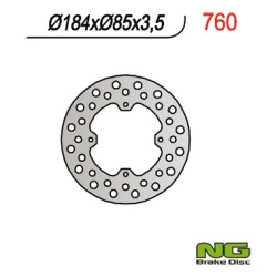 NG760 tarcza hamulcowa TYŁ KAWASAKI, SUZUKI RM 80/85 (86-04) (184x85x3,5)