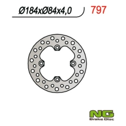 NG797 tarcza hamulcowa TYŁ KAWASAKI KX 85 01-24 (184X84X4)