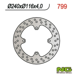 NG799 tarcza hamulcowa TYŁ KAWASAKI KX 125/250 (03-08), KXF 250 (04-19), 450 (05-19), SUZUKI RMZ 250 (04-06) (240X116X4)