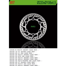 NG817 tarcza hamulcowa TYŁ GAS GAS 50/125/200/250/300/450/500/515 (220X108X4,5)