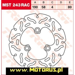 TRW MST243RAC motocyklowa tarcza hamulcowa średnica 190mm sklep motocyklowy MOTORUS.PL