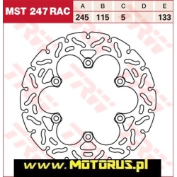 TRW MST247RAC motocyklowa tarcza hamulcowa średnica 245mm sklep motocyklowy MOTORUS.PL