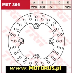 TRW MST366 motocyklowa tarcza hamulcowa średnica 220mm TYŁ DO M.IN.: ZX6R , ER6N , KLE650 07-> , Z750 04-08 , ZX9 sklep