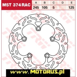 TRW MST374RAC motocyklowa tarcza hamulcowa średnica 245mm sklep motocyklowy MOTORUS.PL