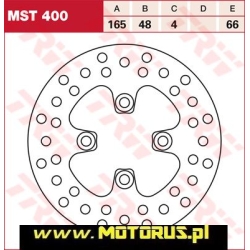 TRW MST400 motocyklowa tarcza hamulcowa średnica 165mm sklep motocyklowy MOTORUS.PL