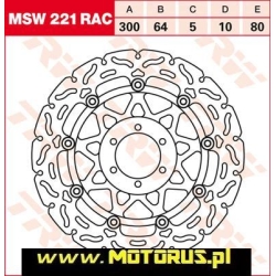 TRW MSW221RAC motocyklowa tarcza hamulcowa PŁYWAJĄCA średnica 300mm sklep motocyklowy MOTORUS.PL